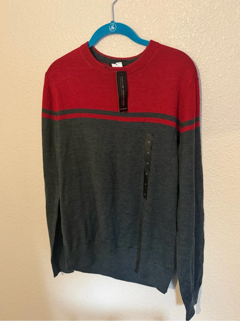 Banana Republic Merino Wool Crewneck Sweater - Burgundy with Dark Trim